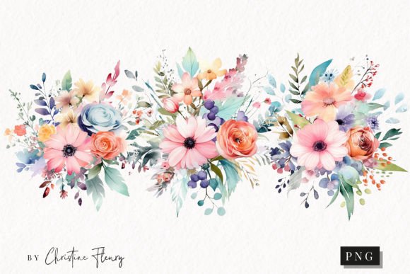 Download Watercolor Ditsy Floral Arrangements PNG - Floral arrangements Collection