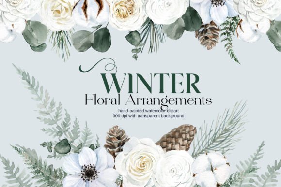 Download Watercolor Winter Floral Arrangements - Floral arrangements Collection